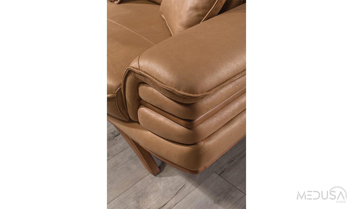 Medusa Home Mobilya - Striker Hardal Üçlü Koltuk