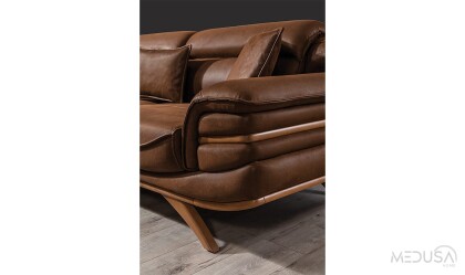 Medusa Home Mobilya - Striker Kahve Üçlü Koltuk