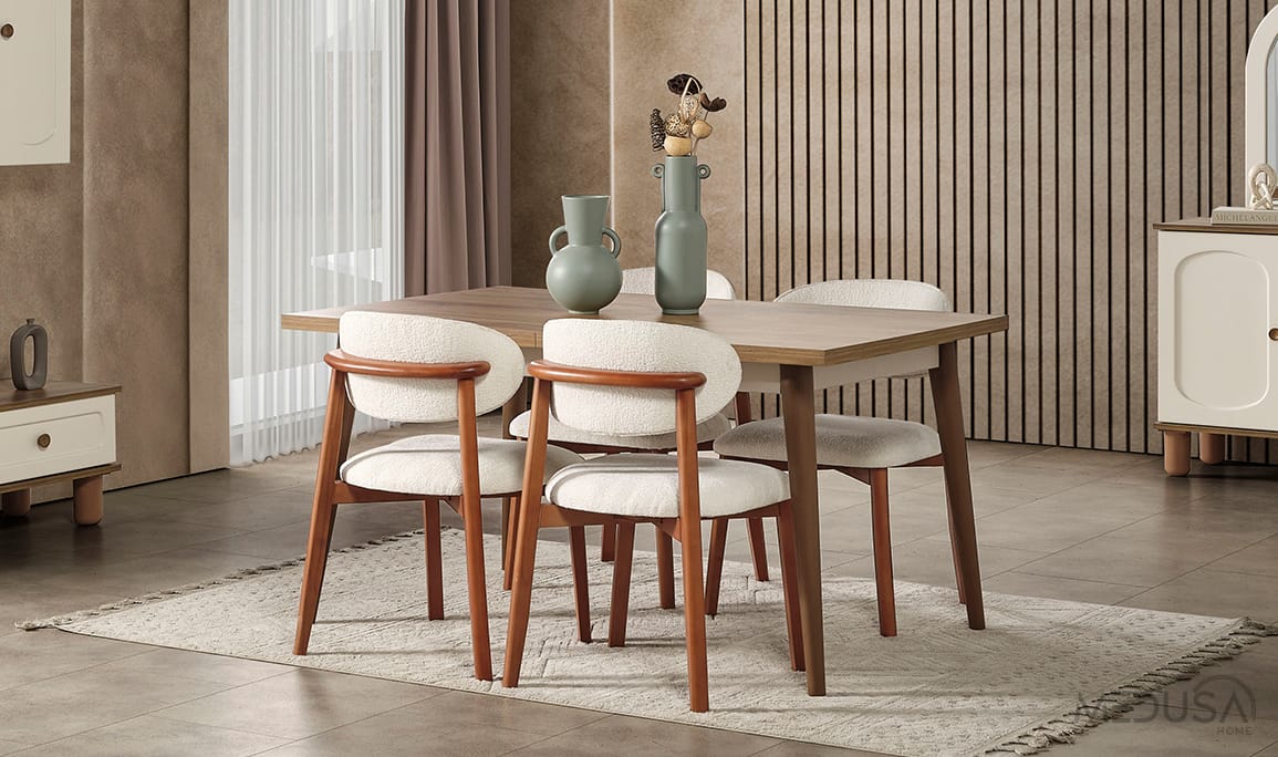 Medusa Home Mobilya - Sude Bohem Beyaz Sandalye