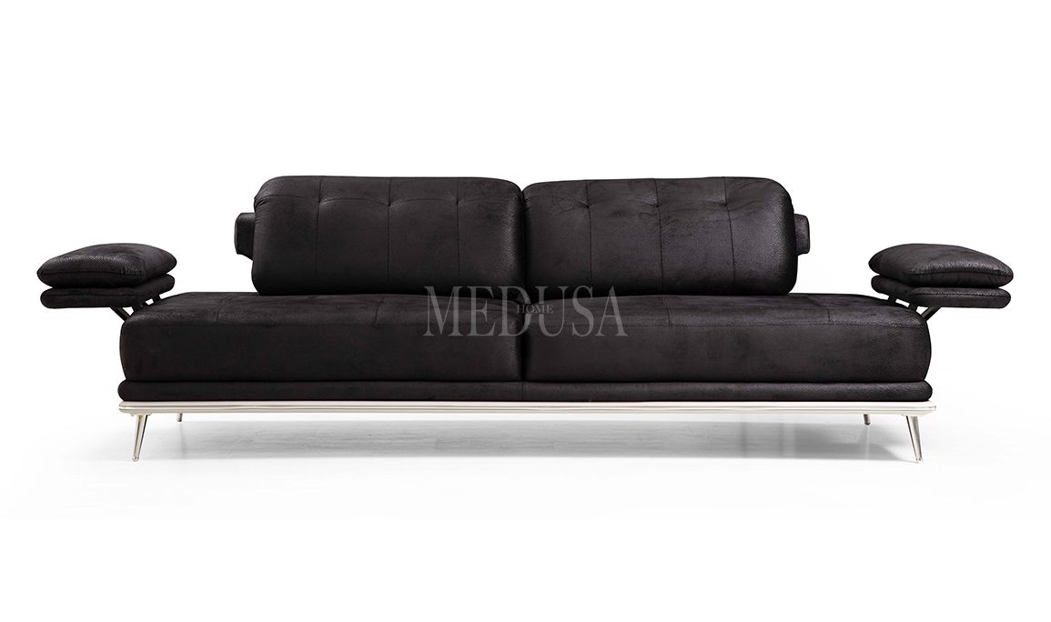 Medusa Home Mobilya - Suit Siyah Üçlü Koltuk