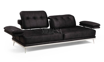 Medusa Home Mobilya - Suit Siyah Üçlü Koltuk