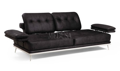 Medusa Home Mobilya - Suit Siyah Üçlü Koltuk