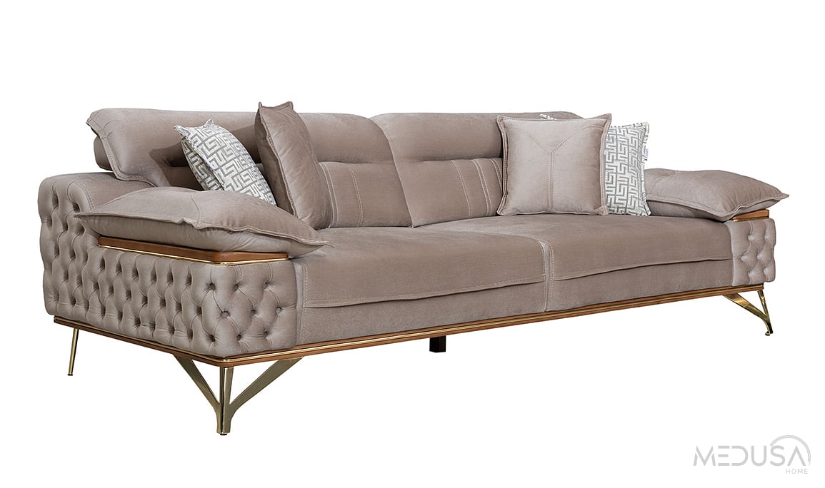 Medusa Home Mobilya - Suno Kahve Üçlü Koltuk