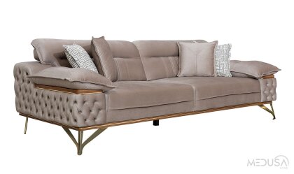 Medusa Home Mobilya - Suno Kahve Üçlü Koltuk