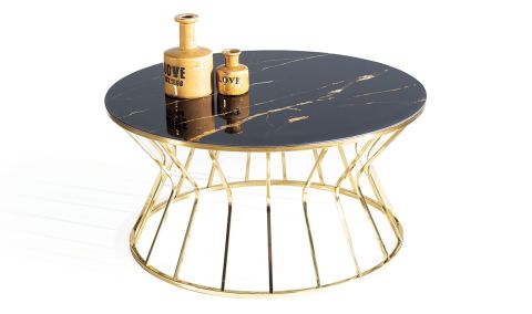 Medusa Home - Taç Black Gold Orta Sehpa Medusa Home - Taç Black Gold Orta Sehpa