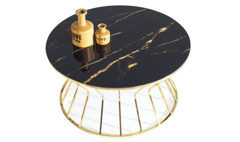 Medusa Home Mobilya - Taç Black Gold Orta Sehpa