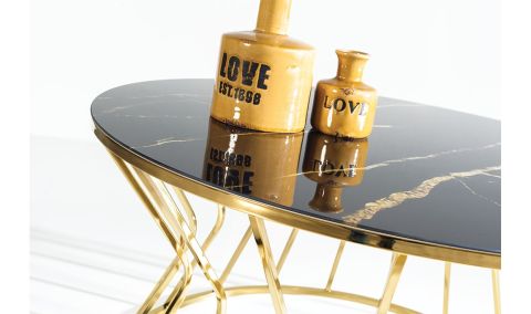 Medusa Home Mobilya - Taç Black Gold Orta Sehpa