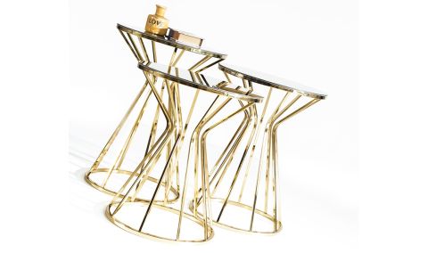 Medusa Home Mobilya - Taç Black Gold Zigon Sehpa