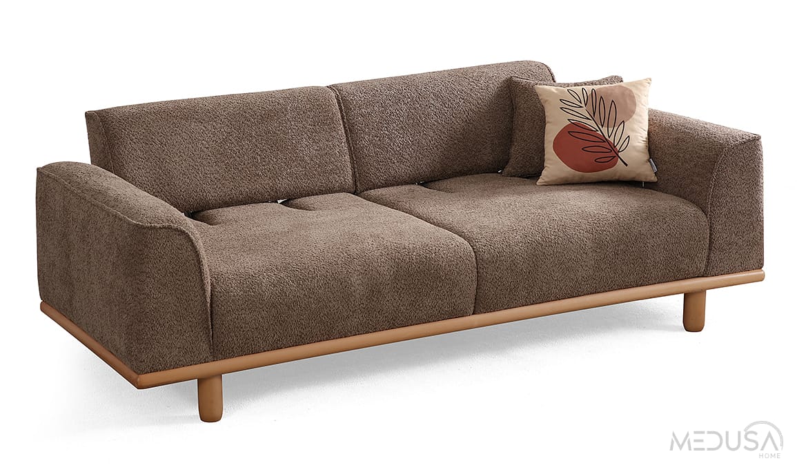 Medusa Home Mobilya - Taç Kahve Üçlü Koltuk