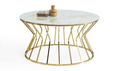 Medusa Home - Taç White Gold Orta Sehpa Medusa Home - Taç White Gold Orta Sehpa