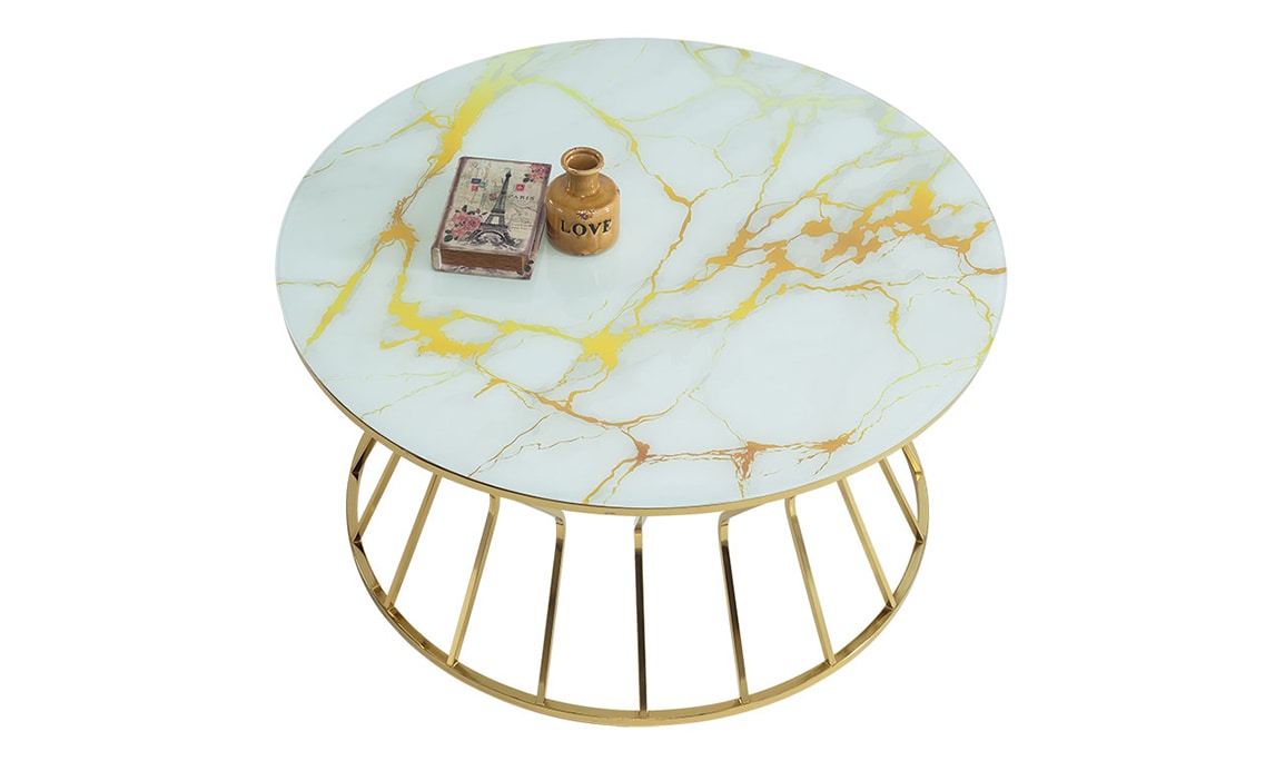 Medusa Home Mobilya - Taç White Gold Orta Sehpa