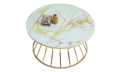 Medusa Home Mobilya - Taç White Gold Orta Sehpa