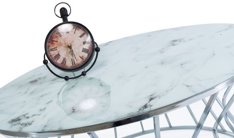 Medusa Home Mobilya - Taç White Silver Orta Sehpa