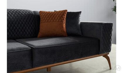 Medusa Home Mobilya - Taksim Antrasit Üçlü Koltuk