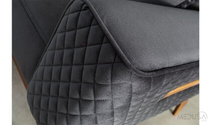 Medusa Home Mobilya - Taksim Antrasit Üçlü Koltuk