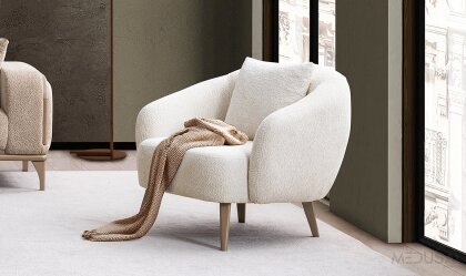 Medusa Home Mobilya - Tauri Beyaz Berjer