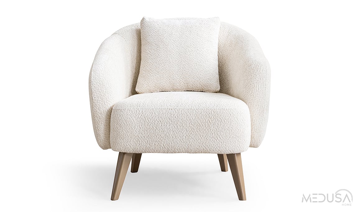 Medusa Home Mobilya - Tauri Beyaz Berjer