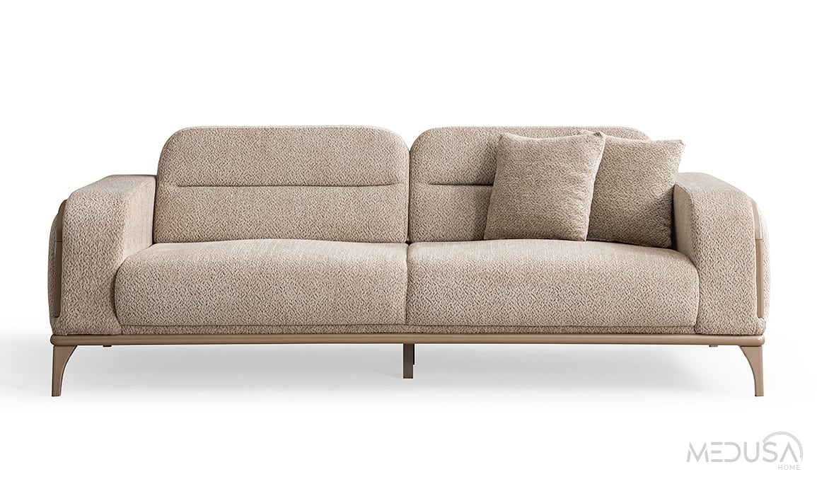 Medusa Home Mobilya - Tauri Kahve Üçlü Koltuk