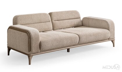 Medusa Home Mobilya - Tauri Kahve Üçlü Koltuk