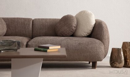 Medusa Home Mobilya - Teddy Kahve Üçlü Koltuk