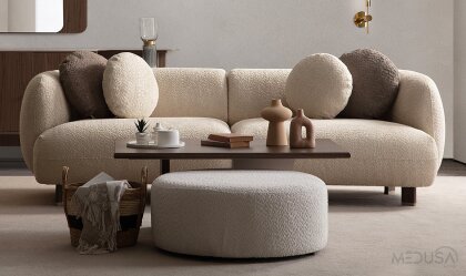 Medusa Home - Teddy Krem Üçlü Koltuk Medusa Home - Teddy Krem Üçlü Koltuk