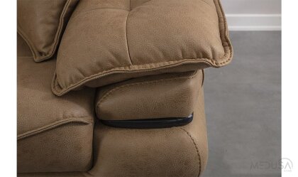 Medusa Home Mobilya - Tesla Luxury Kahve Üçlü Koltuk
