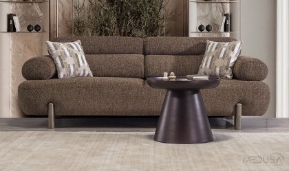 Medusa Home Mobilya - Teslo Kahve Üçlü Koltuk