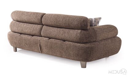 Medusa Home Mobilya - Teslo Kahve Üçlü Koltuk