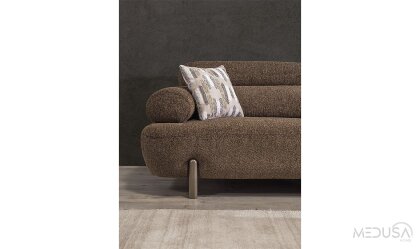 Medusa Home Mobilya - Teslo Kahve Üçlü Koltuk