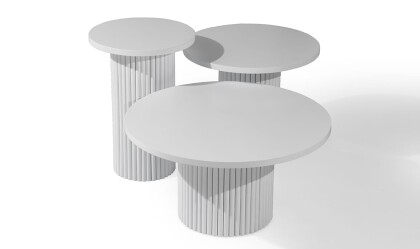 Medusa Home - Texas Zigon Sehpa Set Beyaz Medusa Home - Texas Zigon Sehpa Set Beyaz