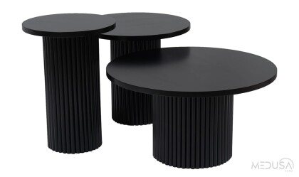 Medusa Home Mobilya - Texas Zigon Sehpa Set Siyah