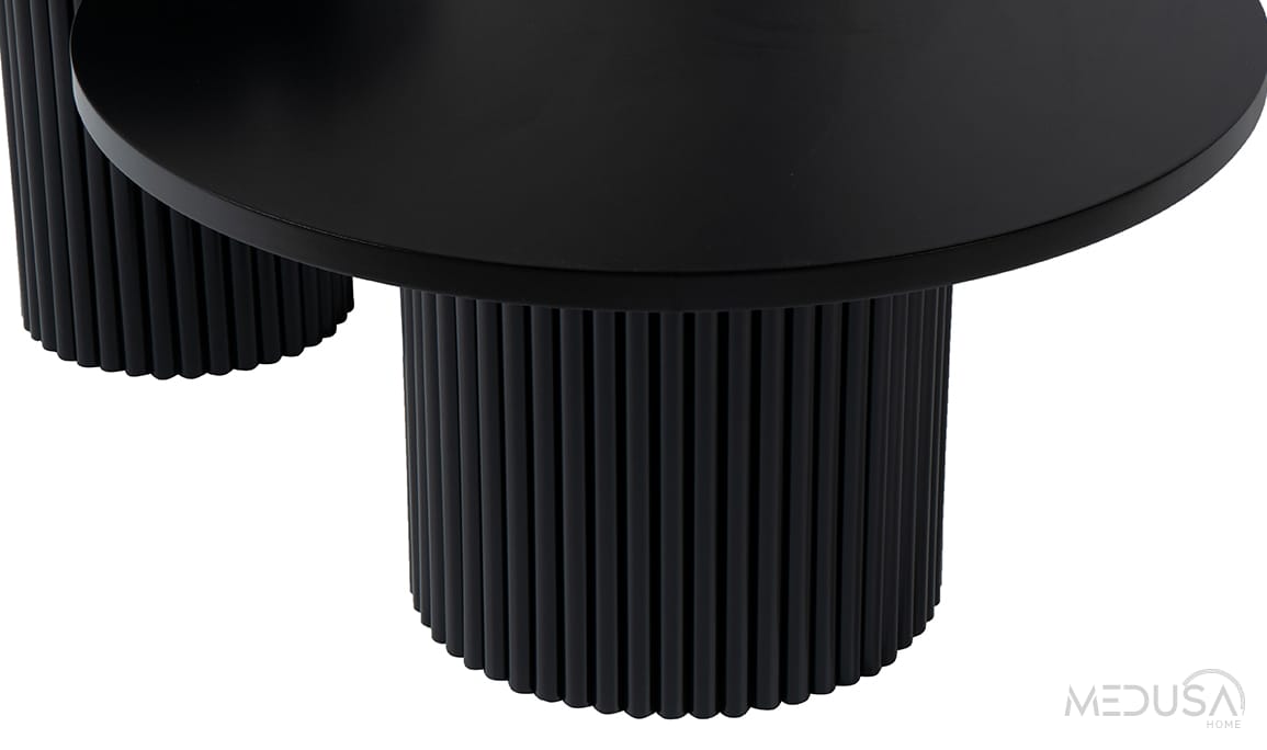 Medusa Home Mobilya - Texas Zigon Sehpa Set Siyah