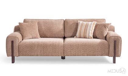 Medusa Home Mobilya - Tomy Bej Üçlü Koltuk