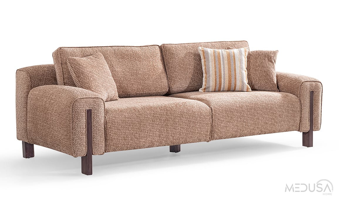 Medusa Home Mobilya - Tomy Bej Üçlü Koltuk