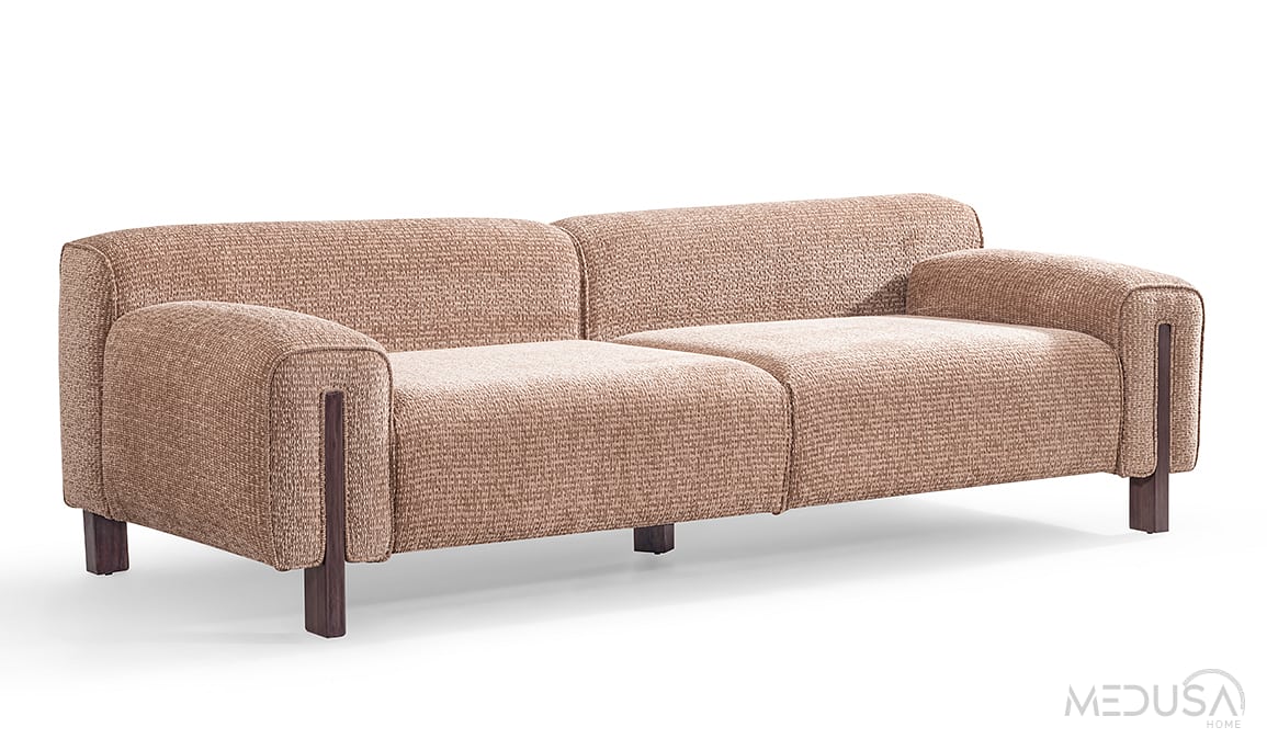 Medusa Home Mobilya - Tomy Bej Üçlü Koltuk