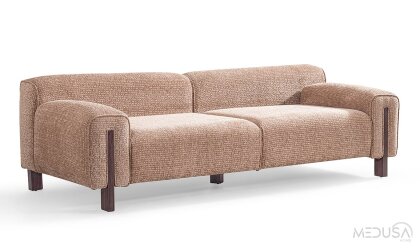 Medusa Home Mobilya - Tomy Bej Üçlü Koltuk