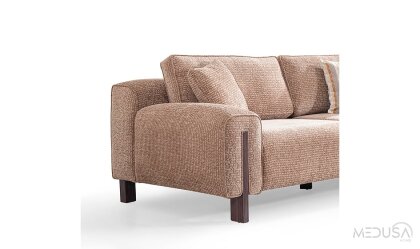 Medusa Home Mobilya - Tomy Bej Üçlü Koltuk