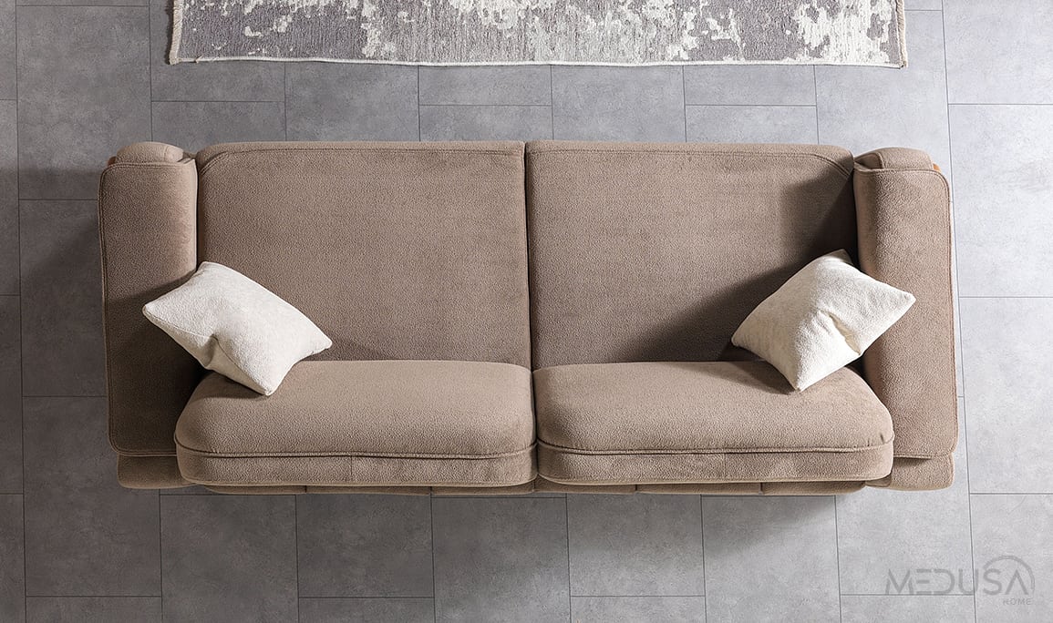 Medusa Home Mobilya - Toprak Kahve Üçlü Koltuk