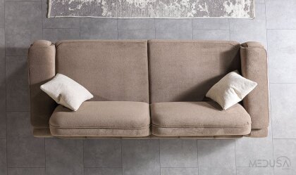 Medusa Home Mobilya - Toprak Kahve Üçlü Koltuk