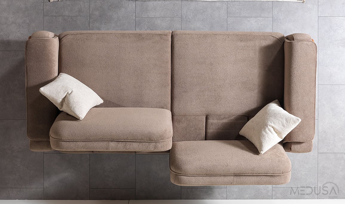 Medusa Home Mobilya - Toprak Kahve Üçlü Koltuk