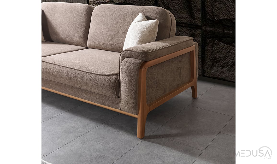 Medusa Home Mobilya - Toprak Kahve Üçlü Koltuk