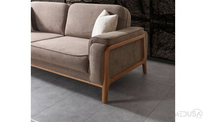 Medusa Home Mobilya - Toprak Kahve Üçlü Koltuk