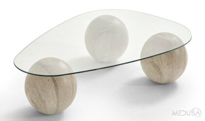 Medusa Home Mobilya - Torvi Mermer Ayaklı Beige Orta Sehpa