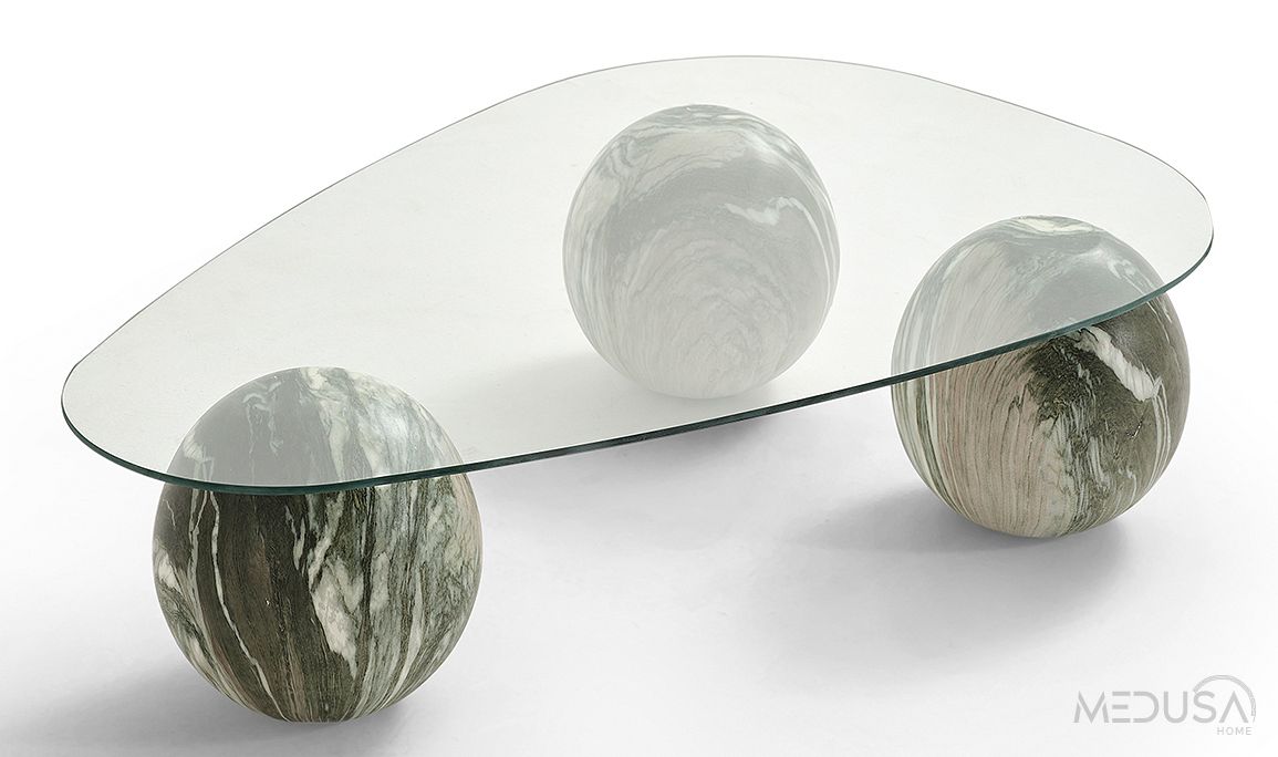 Medusa Home Mobilya - Torvi Mermer Ayaklı Limed Ash Orta Sehpa