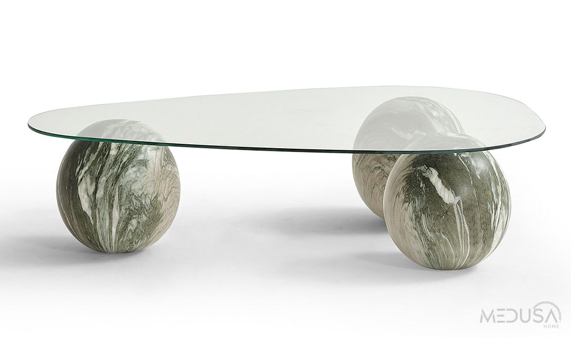 Medusa Home Mobilya - Torvi Mermer Ayaklı Limed Ash Orta Sehpa