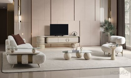 Medusa Home Mobilya - Torvi Traverten Tv Sehpası