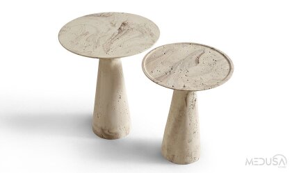 Medusa Home Mobilya - Torvi Traverten Yan Sehpa Seti