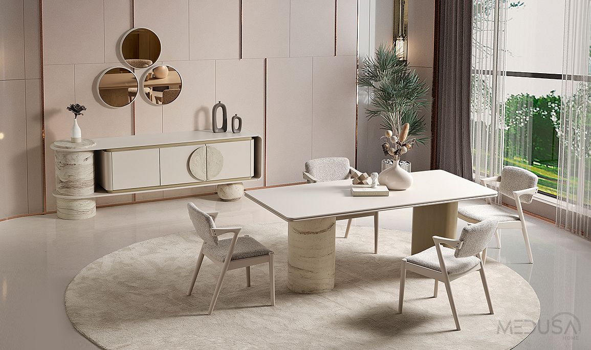 Medusa Home Mobilya - Torvi Traverten Yemek Odası