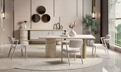 Medusa Home Mobilya - Torvi Traverten Yemek Odası