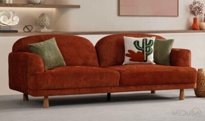 Medusa Home - Toscana Bohem Kırmızı Üçlü Koltuk Medusa Home - Toscana Bohem Kırmızı Üçlü Koltuk